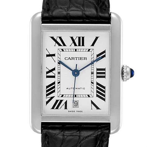 cartier stainless steel|stainless steel cartier watch men's.